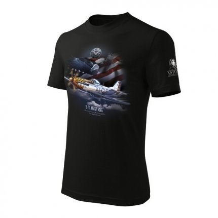 T-Shirt mit dem Flugzeug P-51 Mustang - XXL